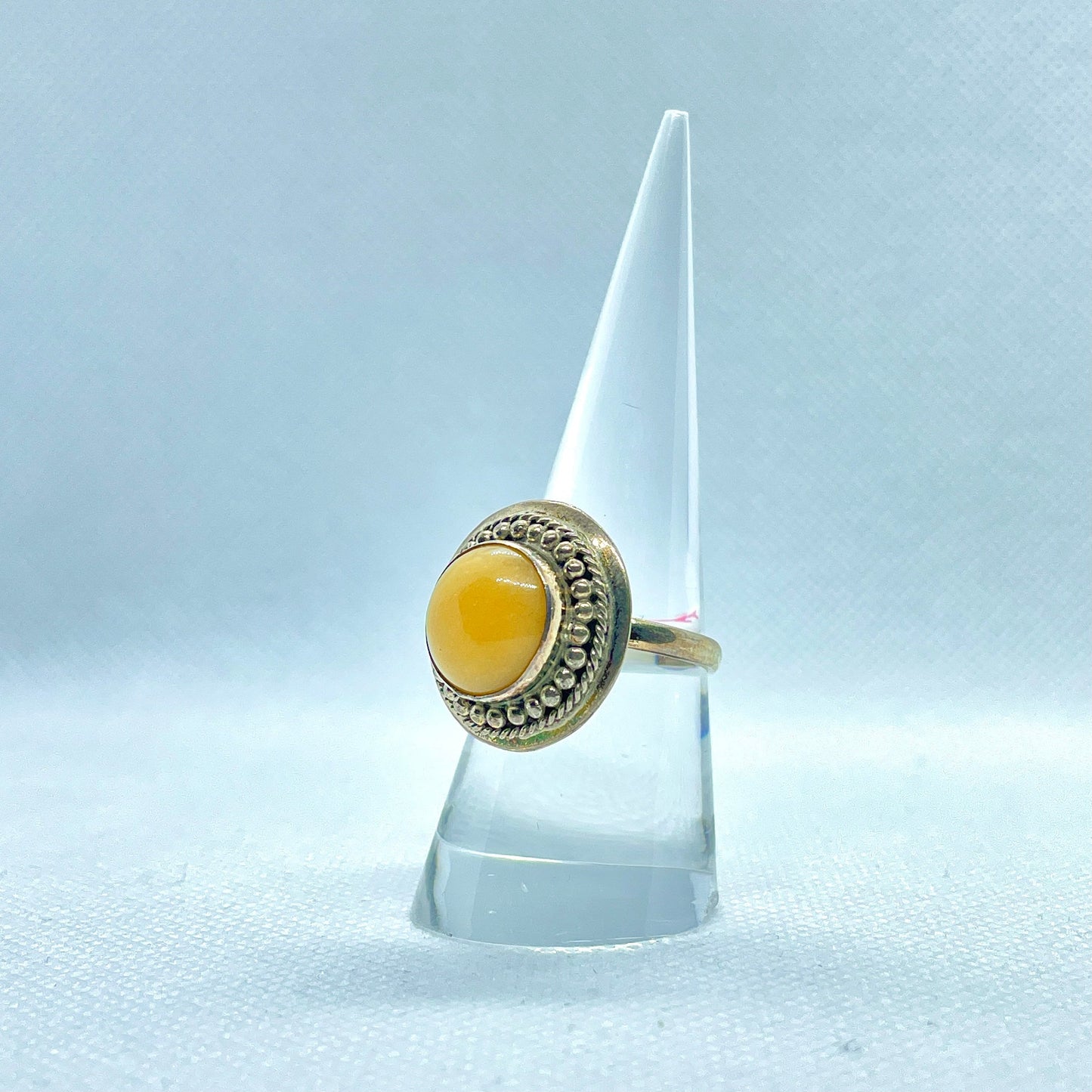 Yellow Round Stone Ring