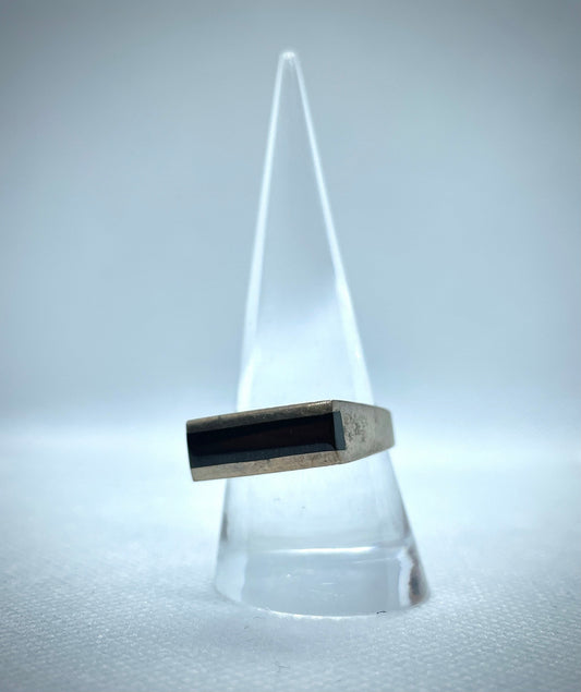 Sterling Silver Ring with Onyx Stone