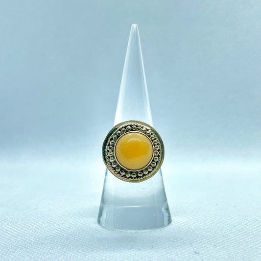 Yellow Round Stone Ring