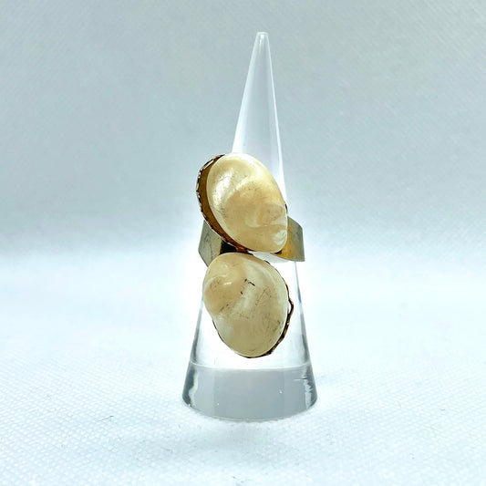Silver White Agate Ring